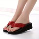 Women's Sequins Flip Flops, Fashion Lightweight Summer Slide Shoes, Casual Outdoor Beach Wedge Slides