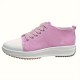 Women's Solid Color Trendy Sneakers, Lace Up Soft Sole Platform Casual Walking Shoes, Versatile Low-top Canvas Shoes