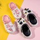 Women's Cute Cartoon Decor Clogs, Slip On Soft Sole Platform Non-slip Slides, Beach Summer Versatile Slides