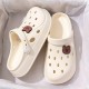 Cute Cartoon Decor Clogs, Slip On Soft Sole Platform Non-slip Slides, Casual Summer EVA Beach Shoes