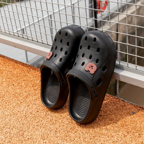 Cute Cartoon Decor Clogs, Slip On Soft Sole Platform Non-slip Slides, Casual Summer EVA Beach Shoes