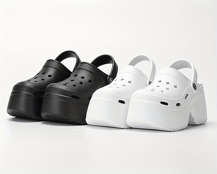 womens solid color clogs casual hollow out design garden shoes comfortable slip on shoes details 0