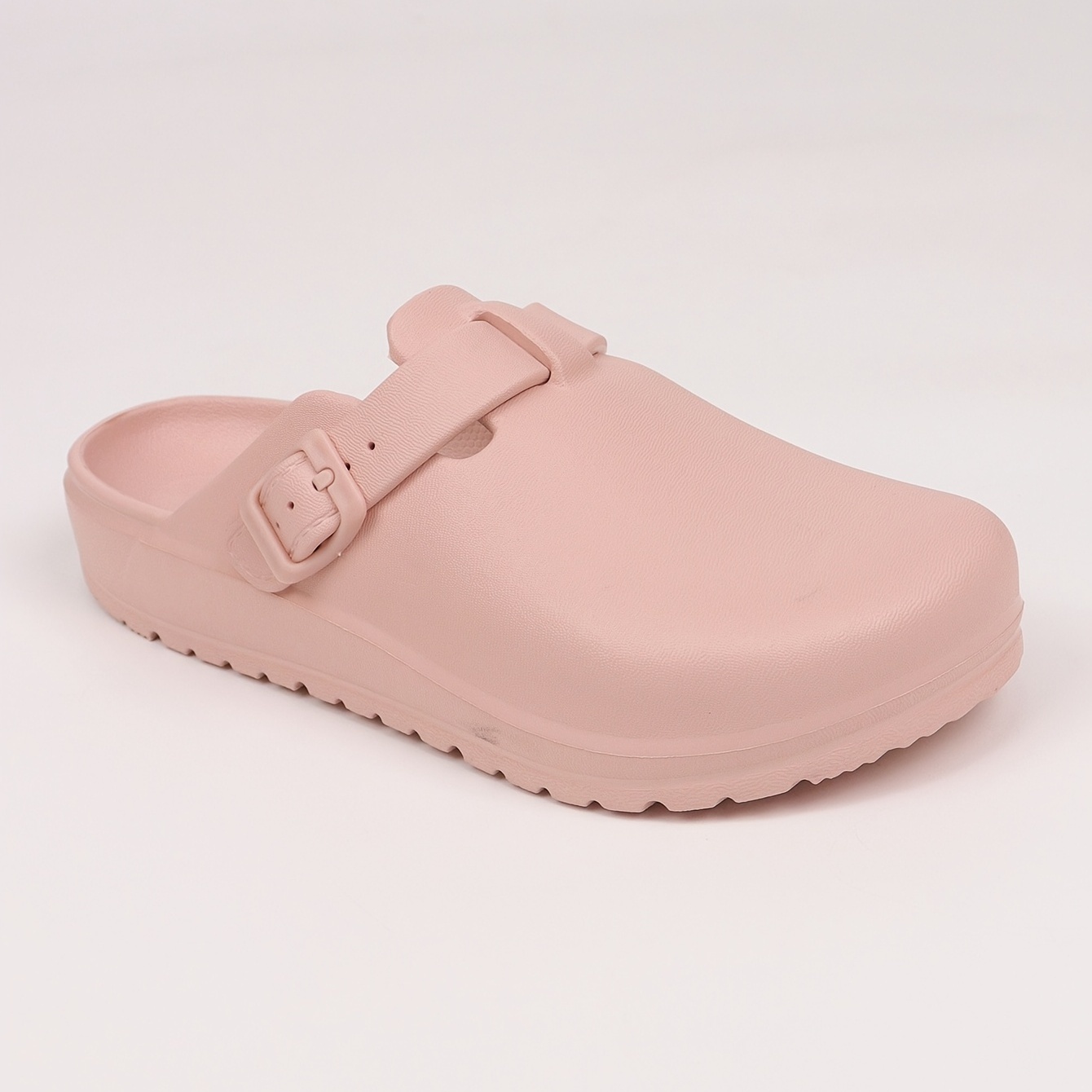 womens solid color clogs slip on round toe buckle decor non slip soft sole eva slides summer casual beach shoes details 8