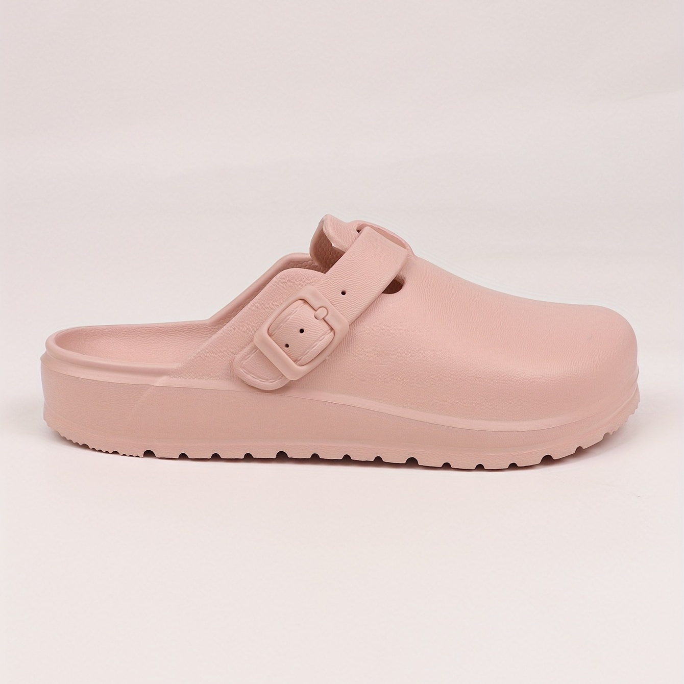 womens solid color clogs slip on round toe buckle decor non slip soft sole eva slides summer casual beach shoes details 9