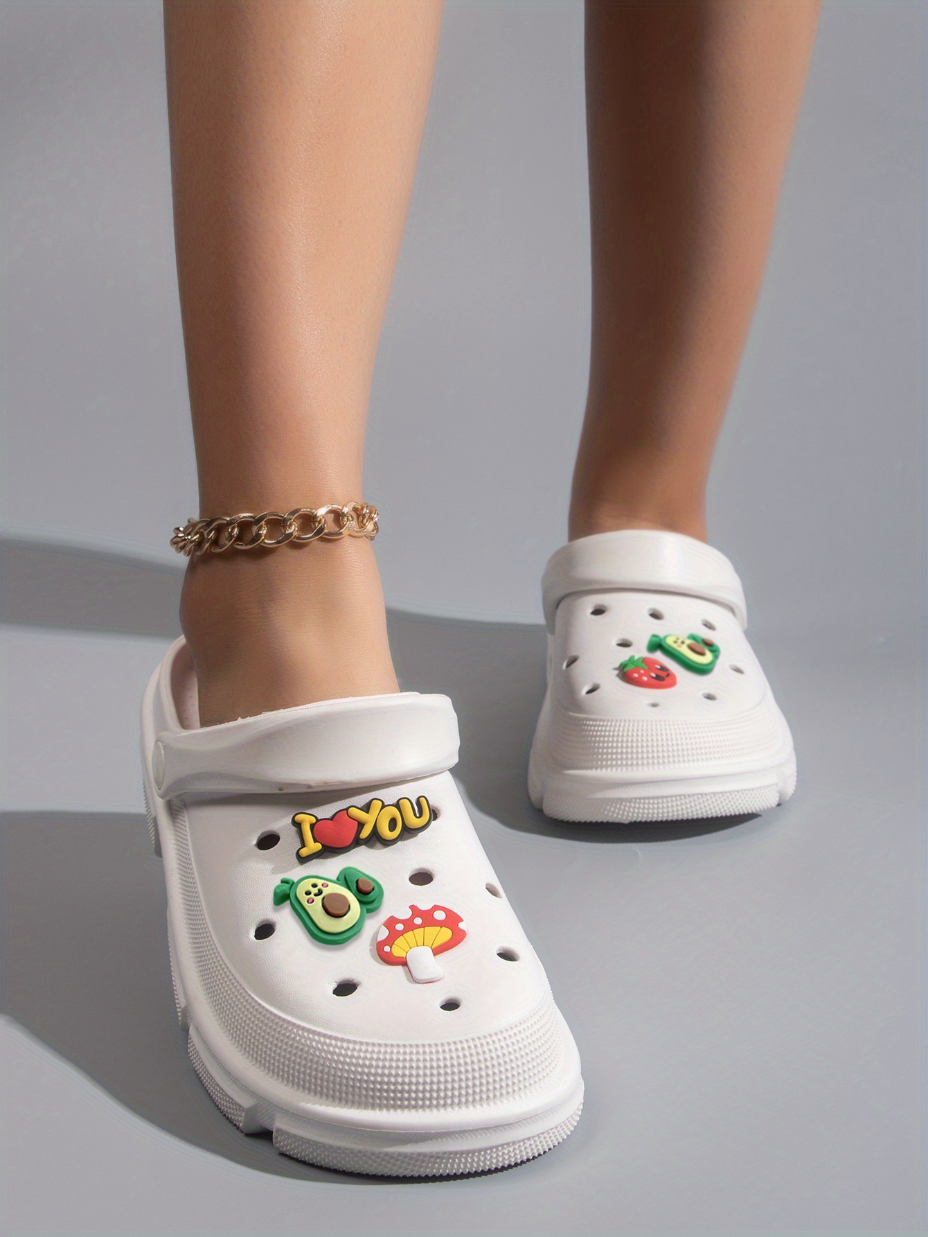 womens avocado strawberry decor clogs casual hollow out design garden shoes lightweight beach shoes details 5